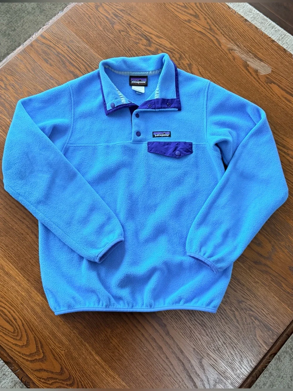 Patagonia Synchilla Women’s Fleece Snap-Front Pullover Turquoise/Blue Small